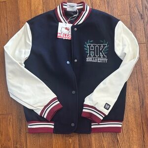 Hello Kitty Navy and White Jacket with Maroon Trim